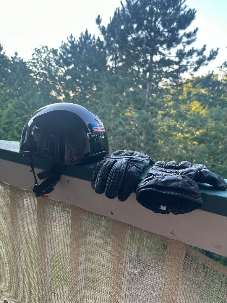 Motorcycle Helmet And Gloves