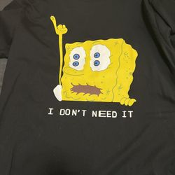 Spongebob x Cactus Plant Flea Market Uniqlo Black Tee Shirt Size Large 
