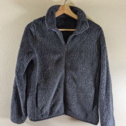 Uniqlo Charcoal Sherpa Fleece Jacket