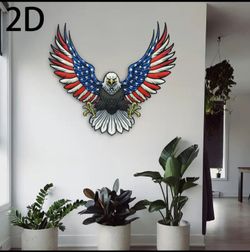 "Old Glory Talons" — Patriotic Flag-Wing Eagle Wall Art