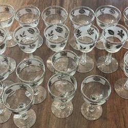 Vintage Silver Foliage Stemware