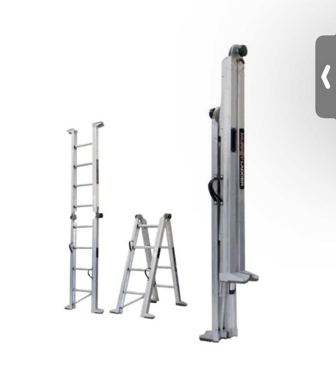 MURPHY LADDER 9 ft. Height 12 ft. Reach Aluminum Fully Compactable Multi Position Ladder 375 lbs. Load Capacity Type IAA Duty Rating