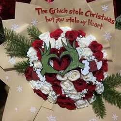 Grinch Bouquet 50 Roses Rosas Ramo Buchón