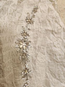 Silver Floral Crystal Hair Vine