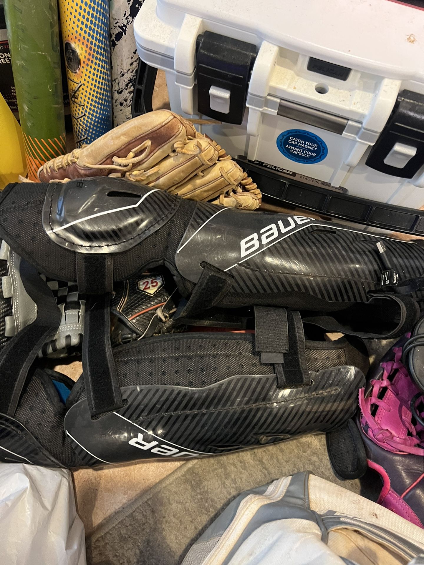 Softball Gloves Balls Shin Guards