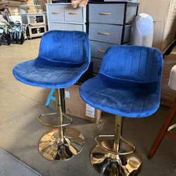 2pcsVelvet Bar Stools Set , Adjustable Counter Height Bar Stools with Back and Footrest, Gold Swivel Bar Stools Set of 2 for Kitchen Island, Bar, Cafe