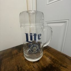 Vintage Miller Lite Fine Pilsner Beer glass mug