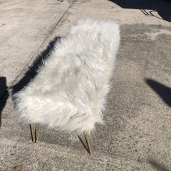 45x16x16” Faux Fur Bench Seat with Hair Pin Legs - Compare @$100