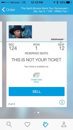 Garth Brooks Tickets For Saturday 4/8 @ 7pm