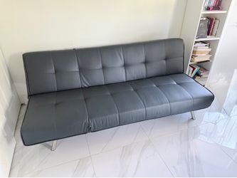 Faux leather convertible sofa