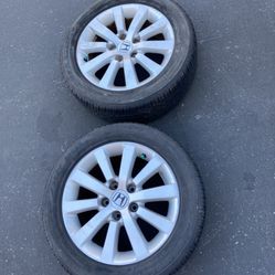 2 - 205/55r16 Civic 5x114.3 5x4.5 Stock Rims Wheels Good 80% Treads Tires!