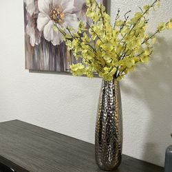 Beautiful, steel textured vase