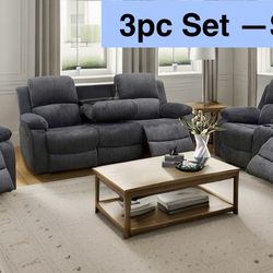 💥FREE DELIVERY💥Brand New  3PC Reclining Sofa Loveseat Chair Set 