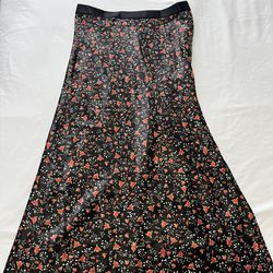 Victorias Secret Satin Floral Maxi Skirt / S