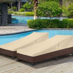 Waterproof Outside Lounge Chair Covers 2 Pack