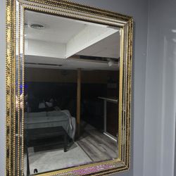 Gold Bling Mirror Appx 37 x 27 Inches