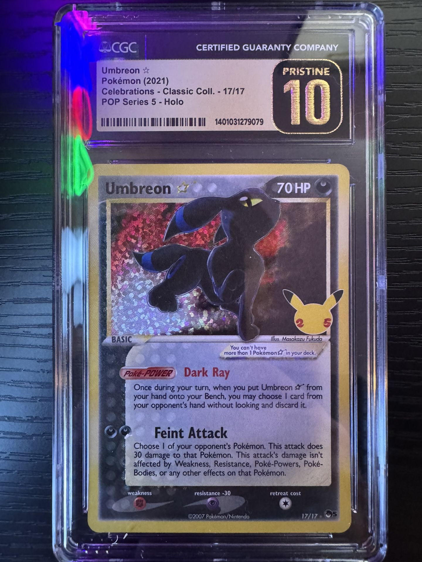 gold star umbreon pokemon card ACE 10 - - 17/17 Darkness Feint Attack Choose 1 of your opponents Pokmon Pokemon Japanese 25th Anniversary Umbreon