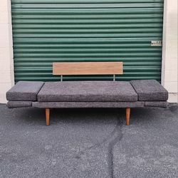Vintage 1960s Danish Daybed Loveseat Sofa Couch Scandinavian Mid Century Retro Tapered Legs