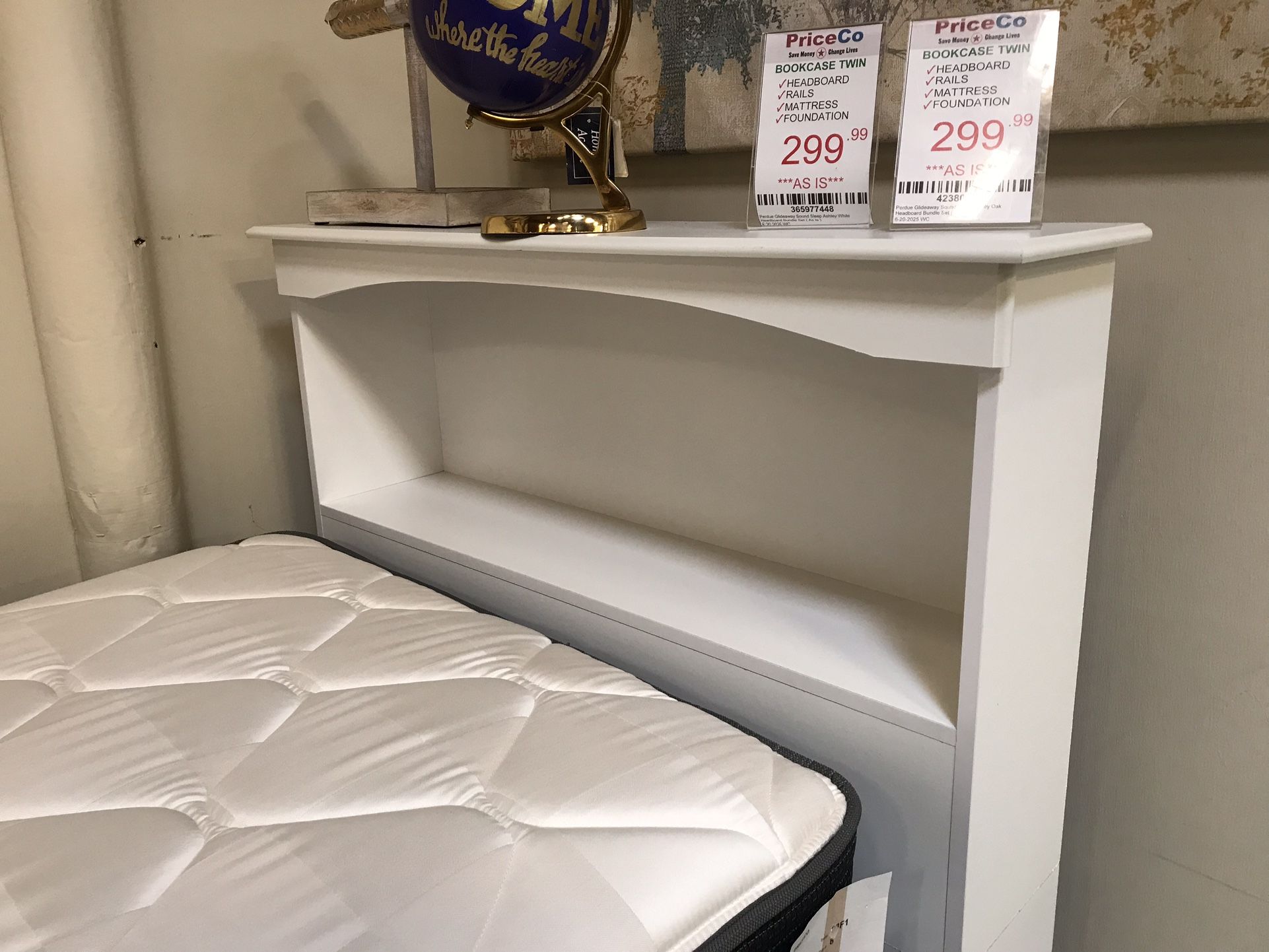 Twin Mattress and Headboard w/Metal Rails BUNDLE
