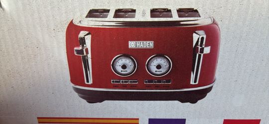 Haden 4-Slice Retro Toaster – Red