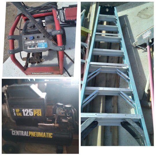 Pressure Washer , Compressor And 8ft Ladder