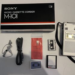 Nice Sony M-101 Micro Cassette voiced Recorder w/original package for parts only