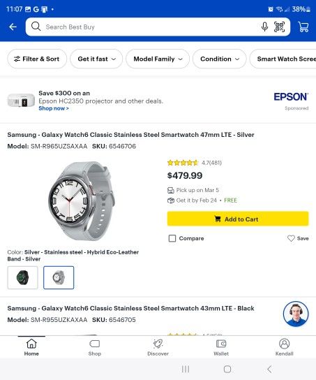 Samsung Galaxy Watch6 Classic Silver LTE Bluetooth Wifi GPS