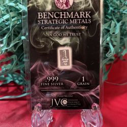 Benchmark strategic Metals 1 Grain .999 Silver Card