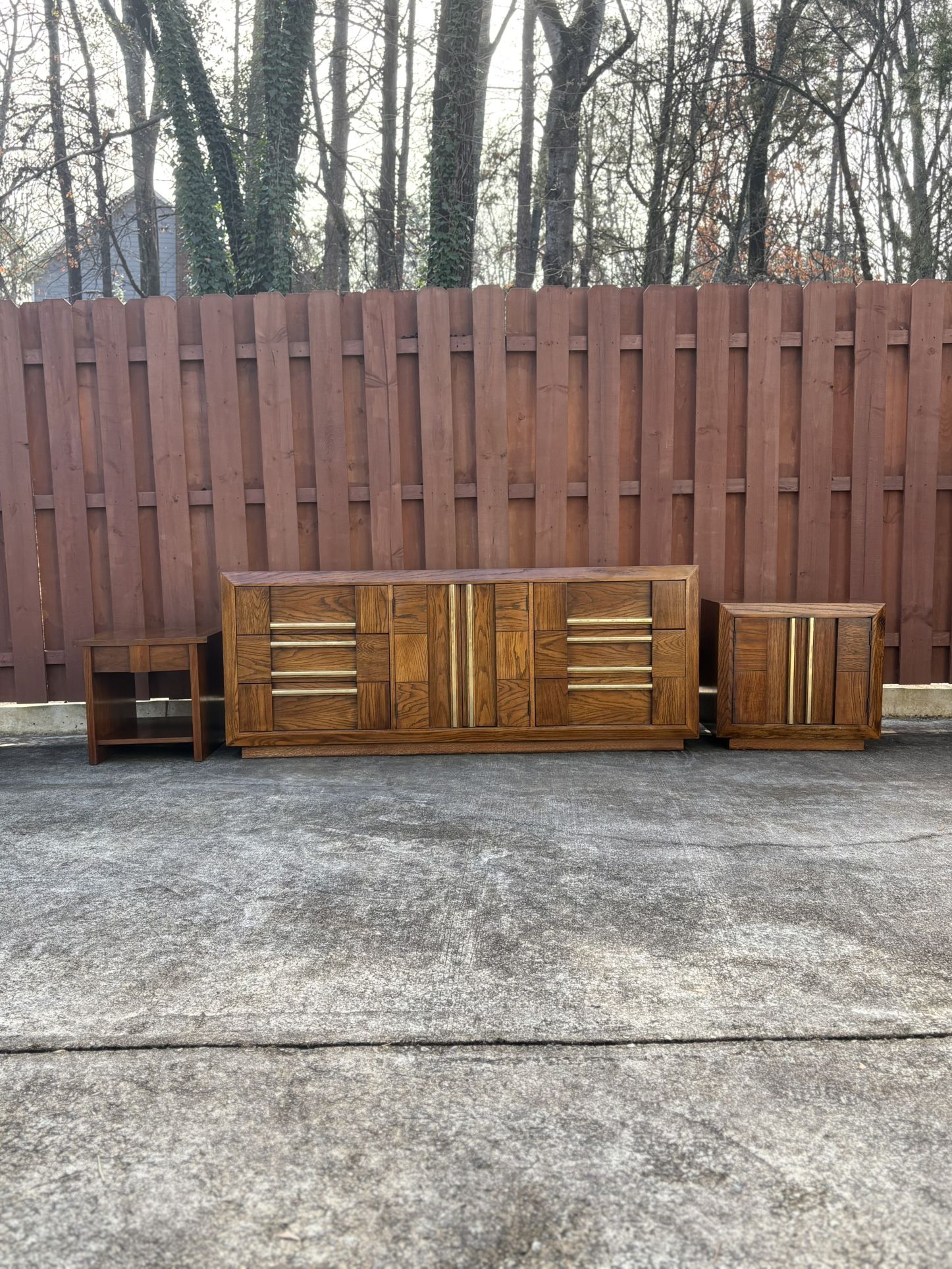 Lane Brutalist Pueblo Dresser Set