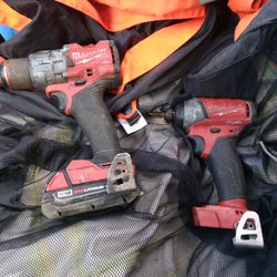 Milwaukee Hammer Drill And 1/4 Hex Impact Driver  M18 