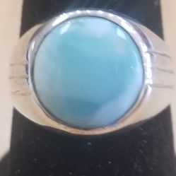 Ring Sterling Silver With Blue Stone 