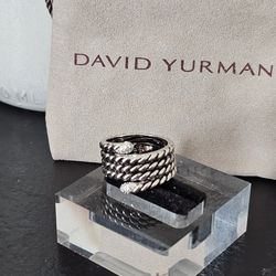 14k White Gold Plated Ring With Stones Size 7