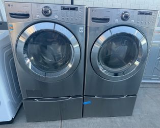 LG~📣📣🔥 Beautiful Front Load Washer and Dryer Set ⚡️ Electric ⚡️