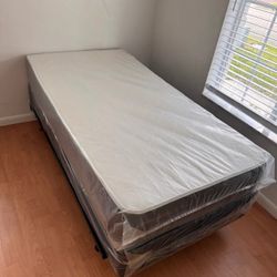 NEW MATTRESS TWIN SIZE PLUSH WITH BOX SPRING 