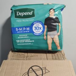 Depends Odor Protection Dry Shield Large Underwear Pull-Ups 19 Count For Men Brand New