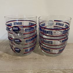 New York Giants Nfl Party Snack Bowl Promotion Libbey Glass Set Of 6