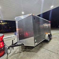 Trailer 7x14+2ft V Nose "2025" 1 Owner, Used But In Excellent Condition, Clean Documentation In Hand ✋️ READ DESCRIPTION FIRST, LEA PRIMERO. 