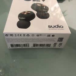 Wireless Earbuds TOLV Sudio Shaping Sound Black NEW IN BOX iPhone