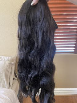 Synthetic Clip In Hair And Ponytail 