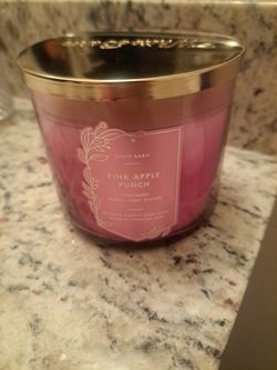 New, Bath And Body Works, Candle, White Barn, Pink Apple Punch, 3 Wick, Furniture, Pink