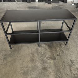 Black Multi Shelf Coffee Table w/ Glass Shelf