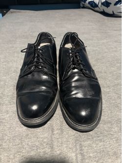 Bates Men's Black Leather Lace-Up Derby Oxford Dress Shoes Round Toe 8.5 D