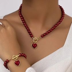 2 Piece Necklace And Bracelet. Valentine's Day Boyfriend Husband Mother's Day Birthday Valentine's Day Gift 