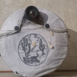 Vintage Boy Scout Round Aluminum Water Canteen with Canvas Desert Cover