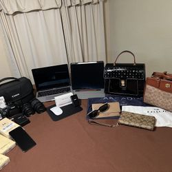 MacBook, iPad, Canon, Burberry, Coach, Diamond ring, Motorola.