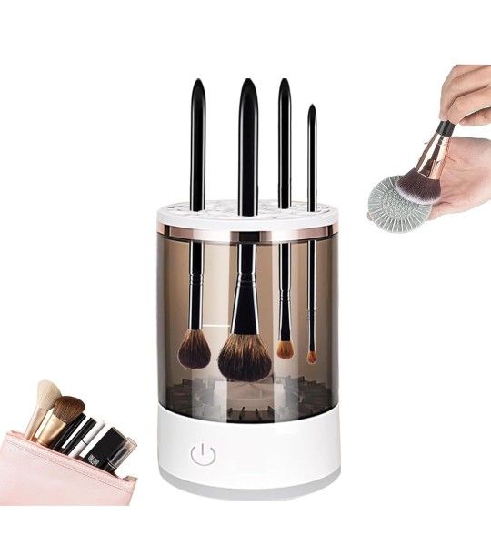 Makeup Brush Cleaner Machine, Electric Makeup Brush Cleaner, Automatic Spinning Brushly Pro Cosmetic Brush Cleaner Fit for All Size Makeup Brush

