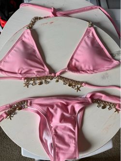 Shein Women’s Bikini Pink and Gold size Small