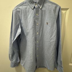 Ralph Lauren Shirt Mens Medium Blue Classic Fit Oxford Button Down