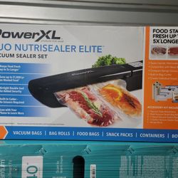 PowerXL (contact info removed)12 Duo NutriSealer Elite 6 in 1 Vacuum Sealer Machine, Black