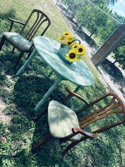 Antique table with chairs